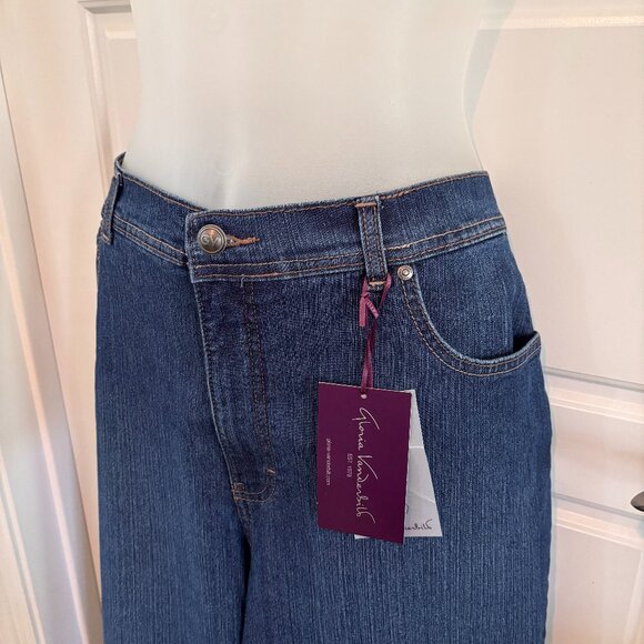 Gloria Vanderbilt Sparkle Amanda Stretch Average Fit Blue Jeans Size 18 NWT - Picture 2 of 8
